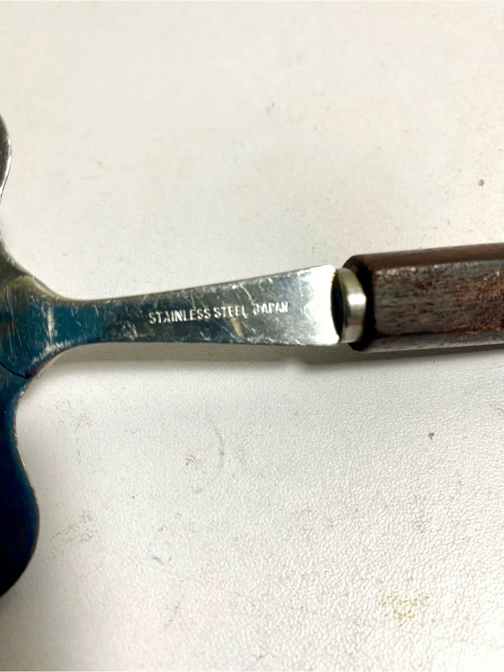 Vintage Japanese Stainless Steel Cheese Slicer Plane Dark Wood Handle